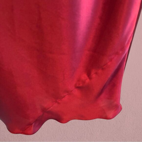 Vintage Silk & Satin burgundy satin and velvet slip dress - Picture 7 of 10